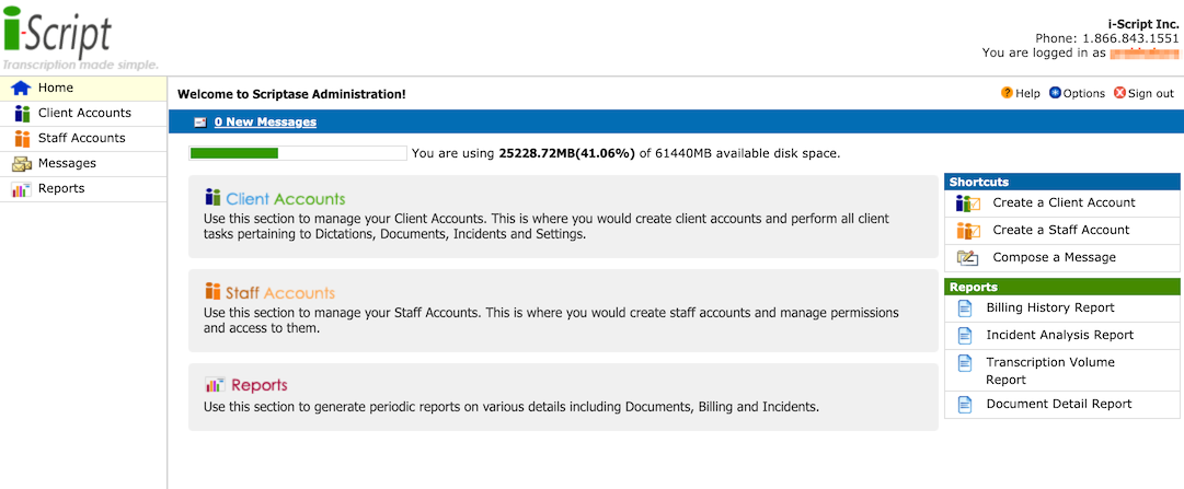 Scriptase ONE — Dashboard